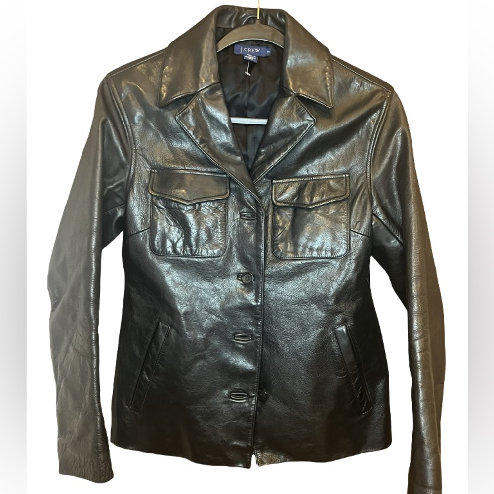 J Crew // Leather Utility Jacket // Size S